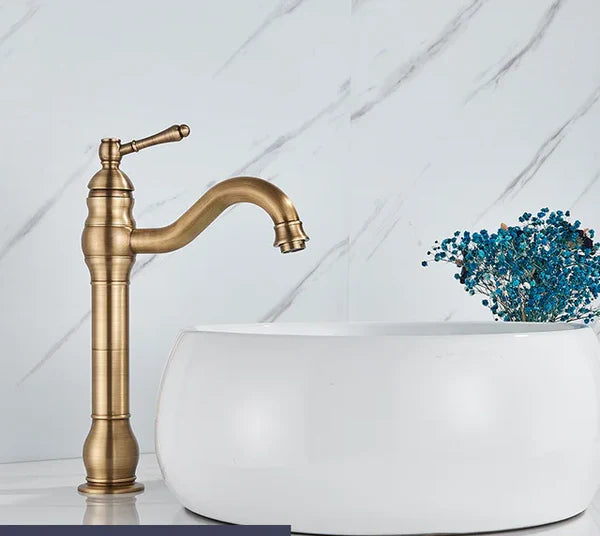 Antique Brass Basin Faucet Bathroom