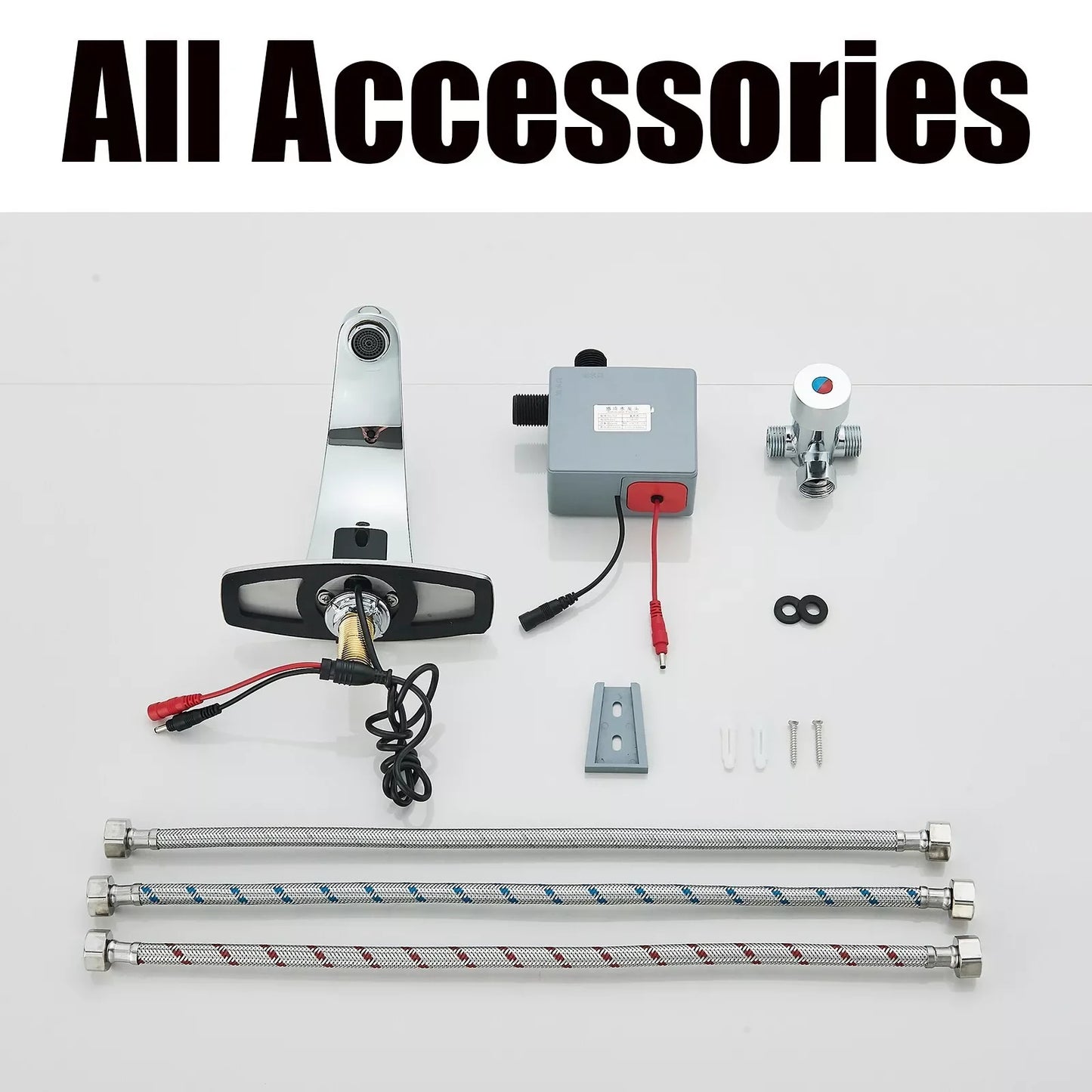 Grifo de lavabo con sensor cromado para baño