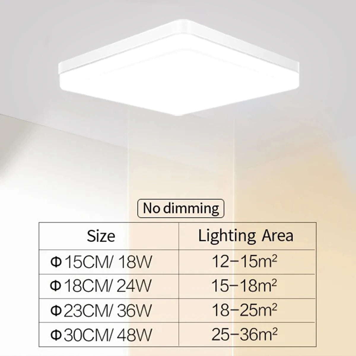 Vierkant LED plafondlamp