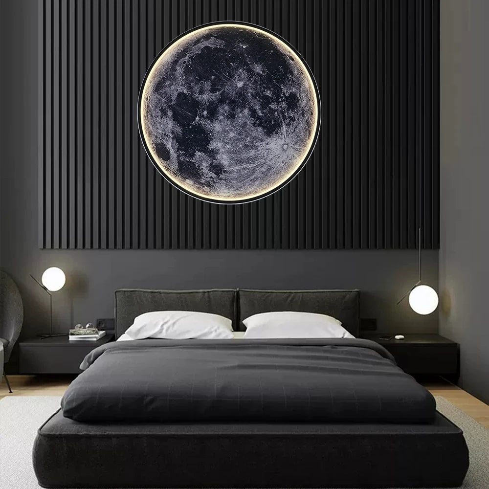 Maan Wandlamp 3D Muurschildering Aarde Wandlamp