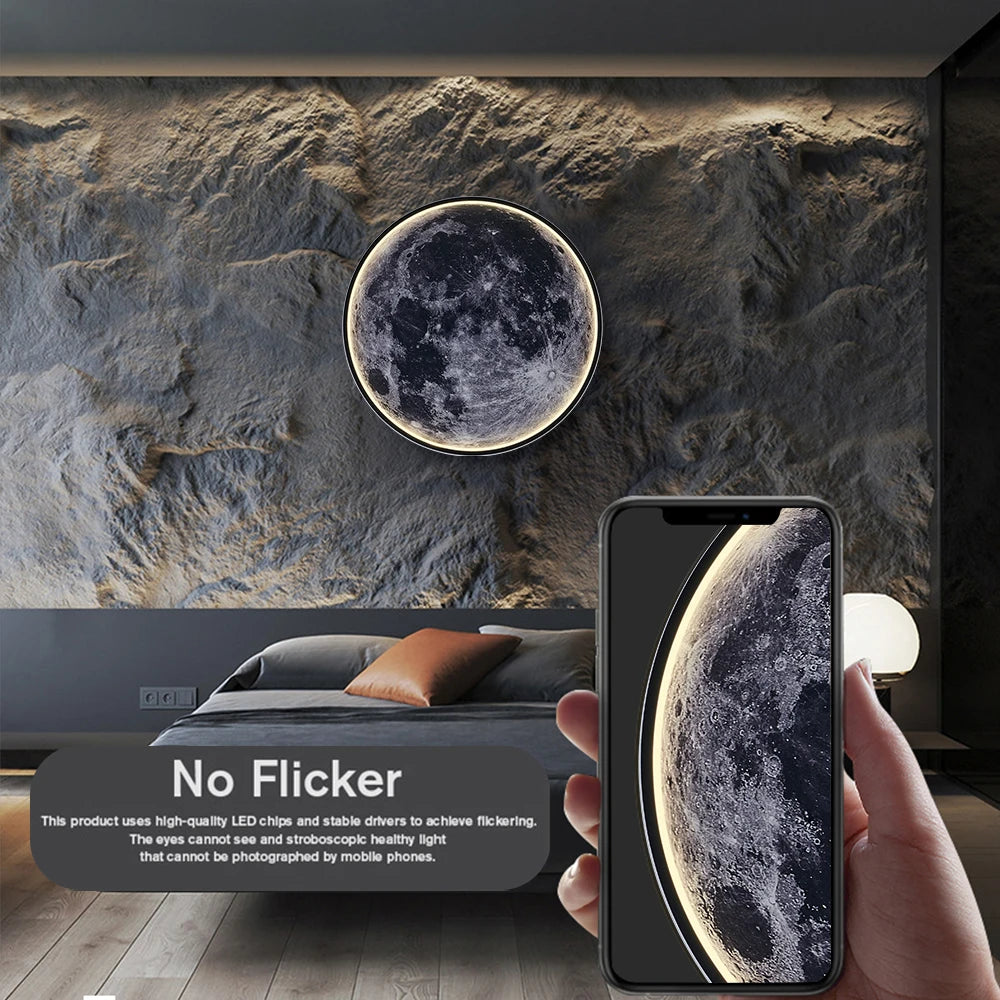 Maan Wandlamp 3D Muurschildering Aarde Wandlamp