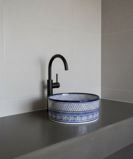 Handgemaakte wasbak - Hoogwaardige porseleinen keramische wasbak, kras- en vlekbestendig, meerdere kleuren, traditioneel vakmanschap