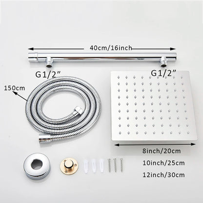 Ultradunne wandmontage regendouchekop met 16 inch roestvrijstalen douche