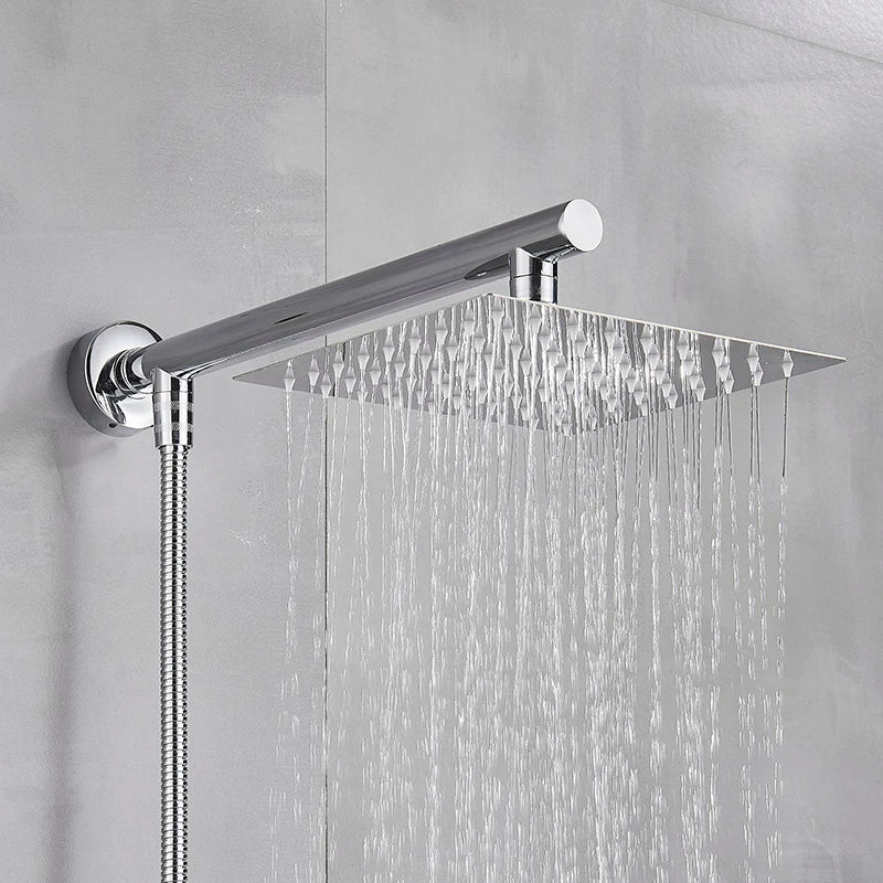 Ultradunne wandmontage regendouchekop met 16 inch roestvrijstalen douche