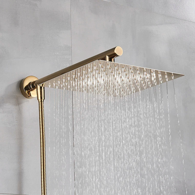 Ultradunne wandmontage regendouchekop met 16 inch roestvrijstalen douche