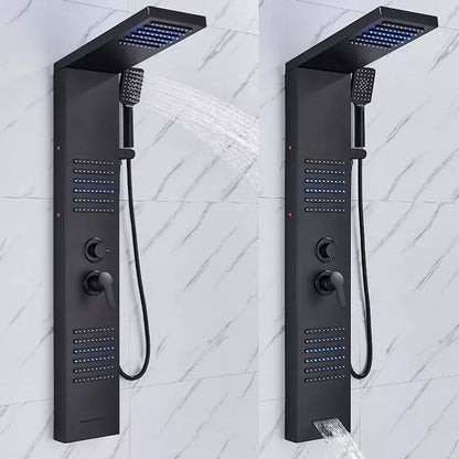 Matzwart LED-douchepaneel 