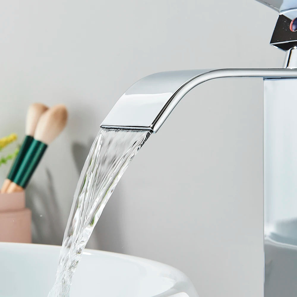 Waterval Chrome Badkamer Wastafelkraan