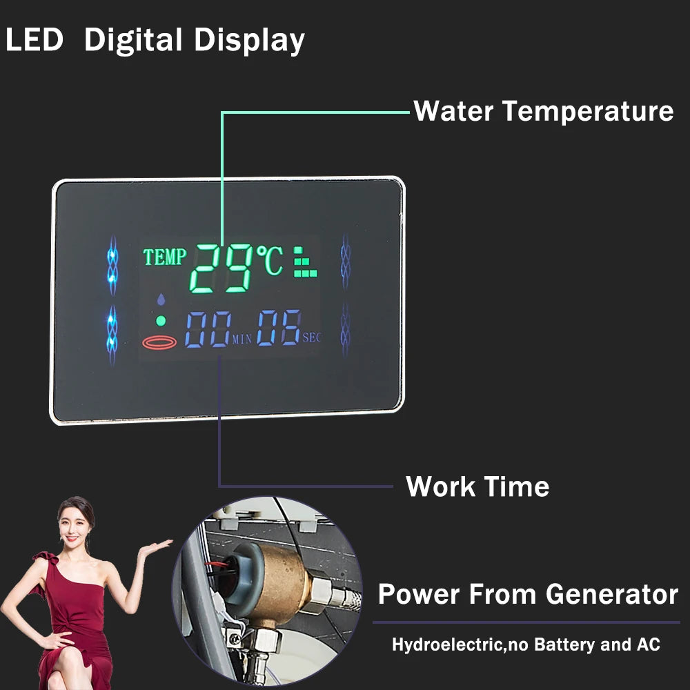 6 standen Intelligente LCD-douche 