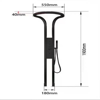 High-end digitale display grote ring doucheset puur koper wandhangend draaiend oppervlak decoratie innovatieve waterval