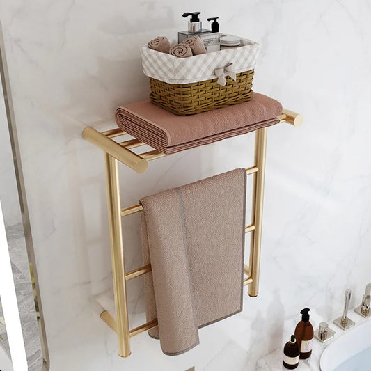 Brushed Gold/Chrome Electric Heated Towel Rail