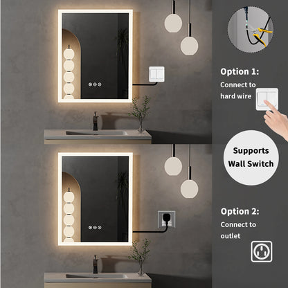 LED-verlichte badkamerspiegel met anti-condens