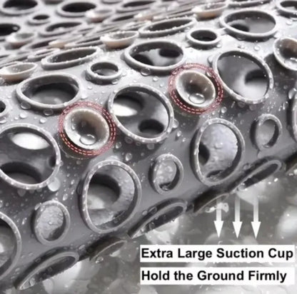 Square Non-slip Bathroom Mat with Suction Cup and Round Hole Design Shower Anti-fall Household Shower Massage Quick Drainage Mat