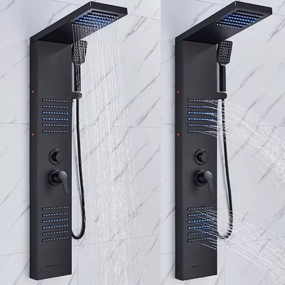 Matzwart LED-douchepaneel 