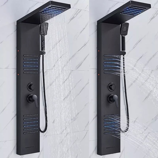 Matzwart LED-douchepaneel 