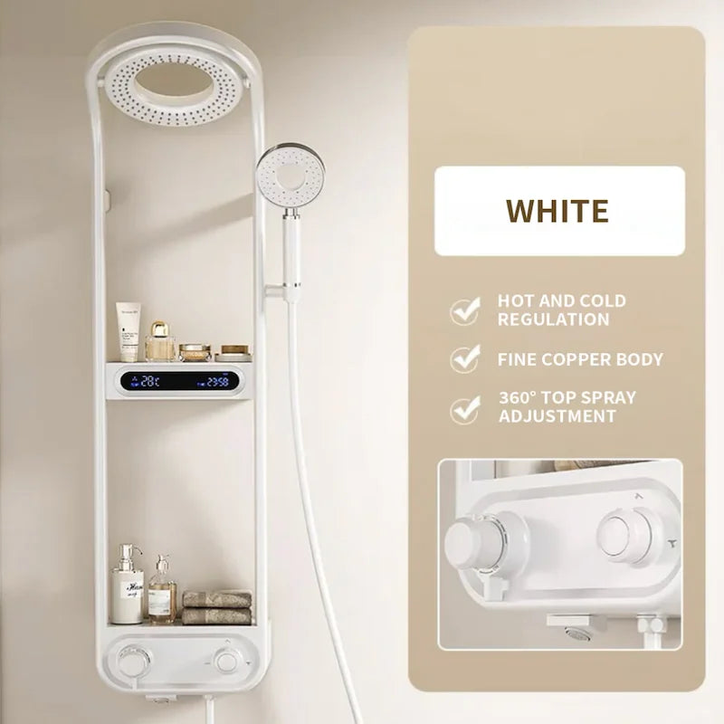 Badkamersets Regenkranen Design Regenval Waterval Zwarte Mengkraan Warm Koud Digitale Thermostatische Doucheset