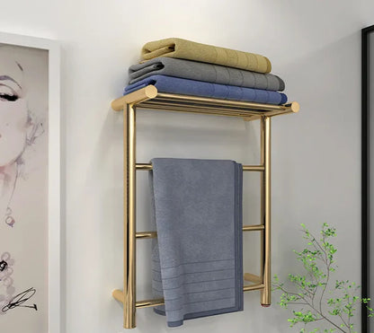 Brushed Gold/Chrome Electric Heated Towel Rail