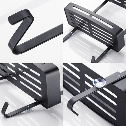 Zwarte hangende badplanken badkamerorganizer