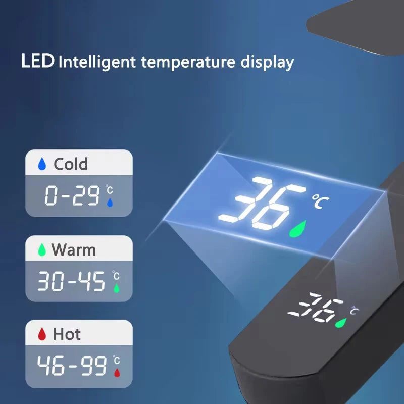 LED Intelligent Digitaal Display Badkamer Wastafelkraan