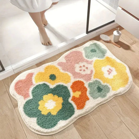Schattige bloemenbadkamermat