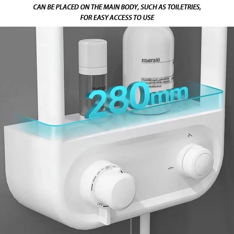 Badkamersets Regenkranen Design Regenval Waterval Zwarte Mengkraan Warm Koud Digitale Thermostatische Doucheset