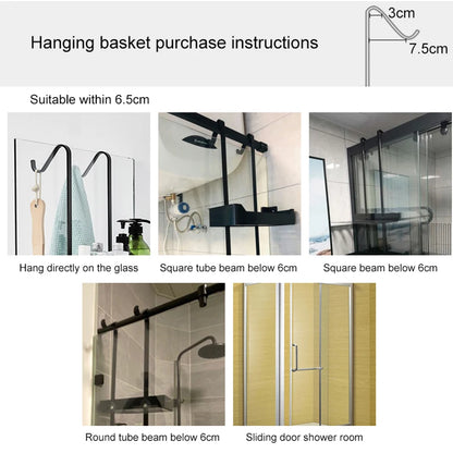 Zwarte hangende badplanken badkamerorganizer