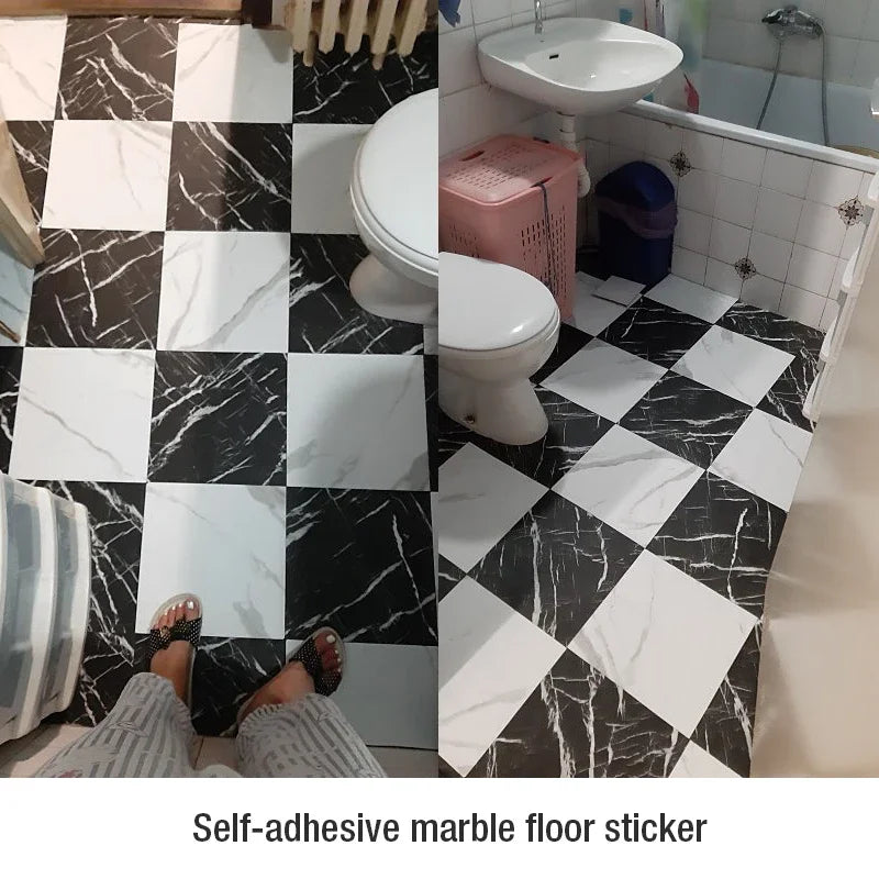 Gesimuleerde marmeren tegelvloersticker