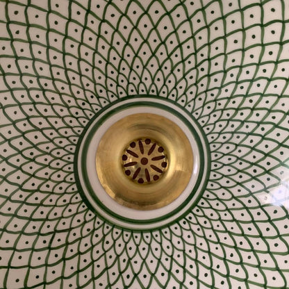 Fez Design Sink – Handgemaakte porseleinen keramische wasbak met 14k gouden rand, hoge kwaliteit, kras- en vlekbestendig, meerdere kleuren