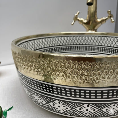 Handgemaakte Marokkaanse keramische wastafel - Bella